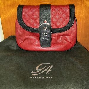 Grace Adele Red Leigh Clutch with shoulder strap
